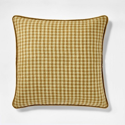Olive Gingham + Velvet Reverse Pillow 20x20 - Threshold designed with Studio McGee | Target