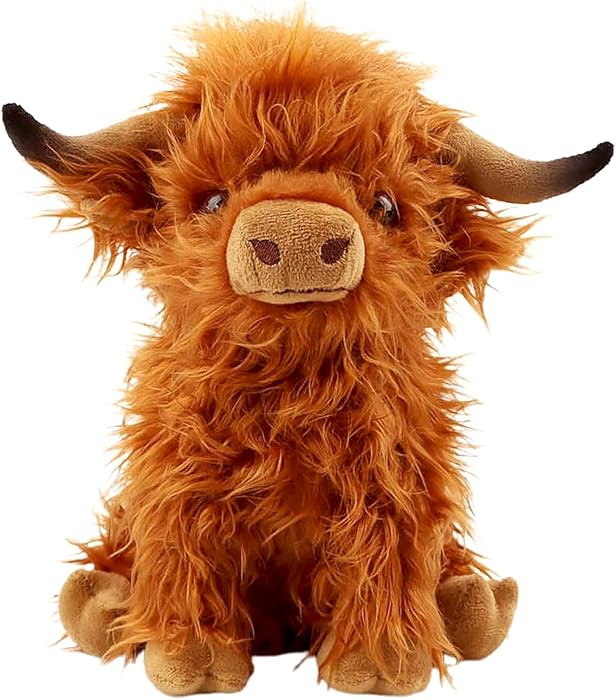10.5 inches Highland Cows Stuffed Animals, Cute Fluffy Cow Plush Figure Toys Realistic Highland C... | Amazon (US)