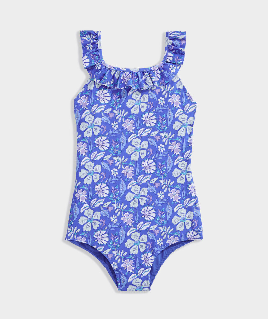 Girls' Scoop Ruffle One-Piece | vineyard vines