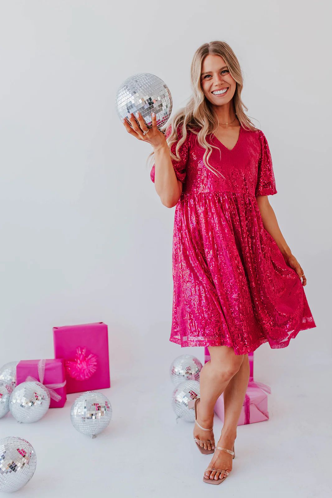 ALL THAT SHIMMERS SEQUIN DRESS IN MAGENTA BY PINK DESERT | Pink Desert