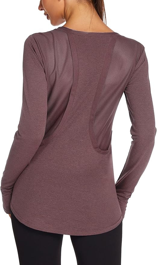 PINSPARK Long Sleeve Workout Tops for Women Yoga Shirts Moisture Wicking Gym Top Athletic Clothes... | Amazon (US)