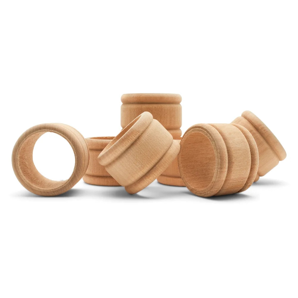 Vintage Unfinished Wood Napkin Rings Set of 12, 1-3/4 inch Unfinished Wooden Napkin Rings for Cra... | Walmart (US)