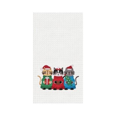 C&F Home Carolin Cats Embroidered Waffle Weave Kitchen Towel | Target