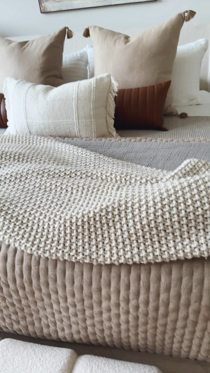 Chunky Knit Bed Blanket Casaluna™ curated on LTK