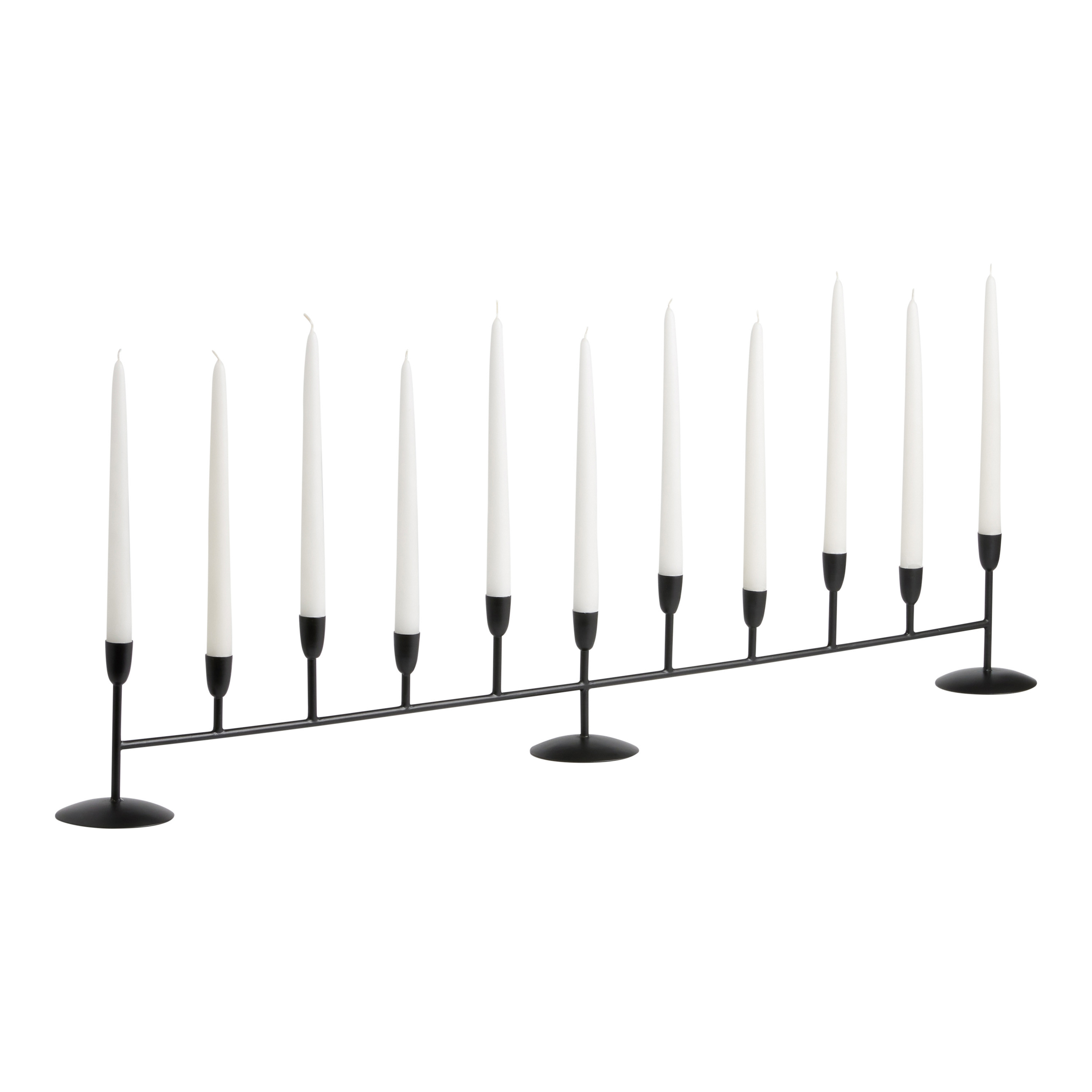 Long Black Metal 11 Taper Candle Holder Centerpiece | World Market