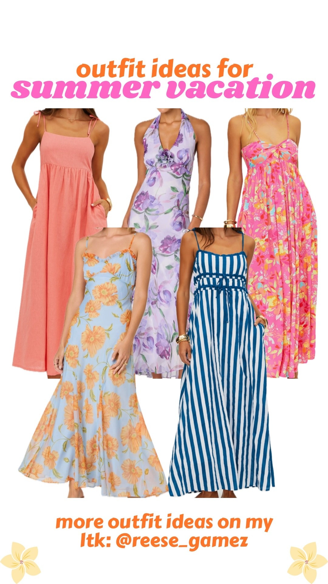 outfits for summer vacation 🩷 beach dress, long dress, maxi dress, summer dress, vacation dress, striped dress, floral dress

#LTKootd #LTKSeasonal #LTKTravel