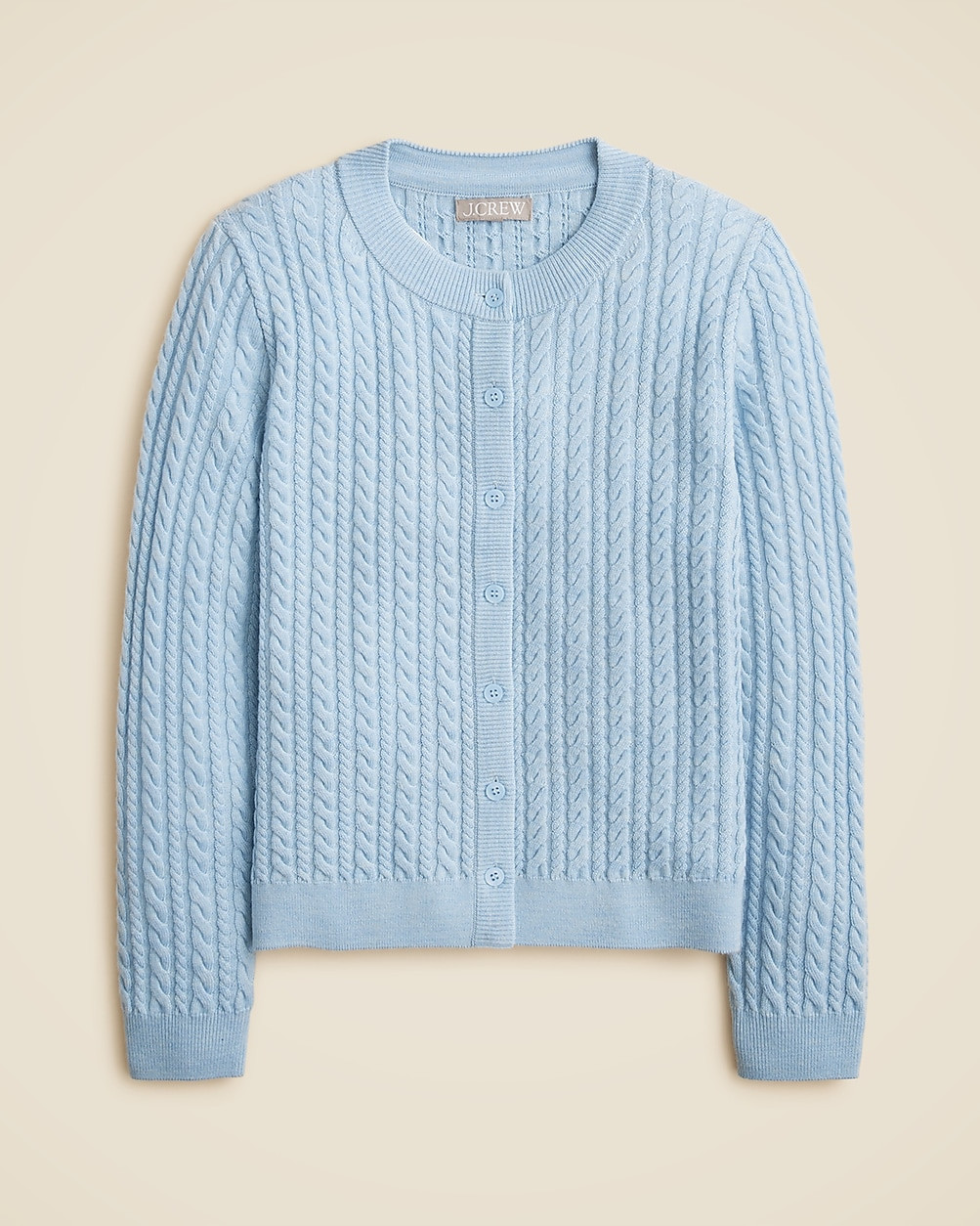 Cable-knit crewneck cardigan in merino wool | J. Crew US