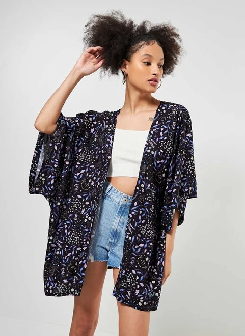 kimono estampa mística preta | YouCom (BR)