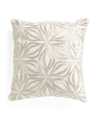 20x20 Embroidered Beaded Modern Lines Pillow | TJ Maxx