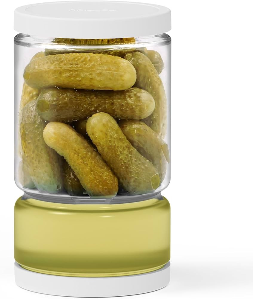 Glass Pickle Jar with Strainer Flip for Pickle Lover - Leakproof Airtight Juice Separator for Oli... | Amazon (US)