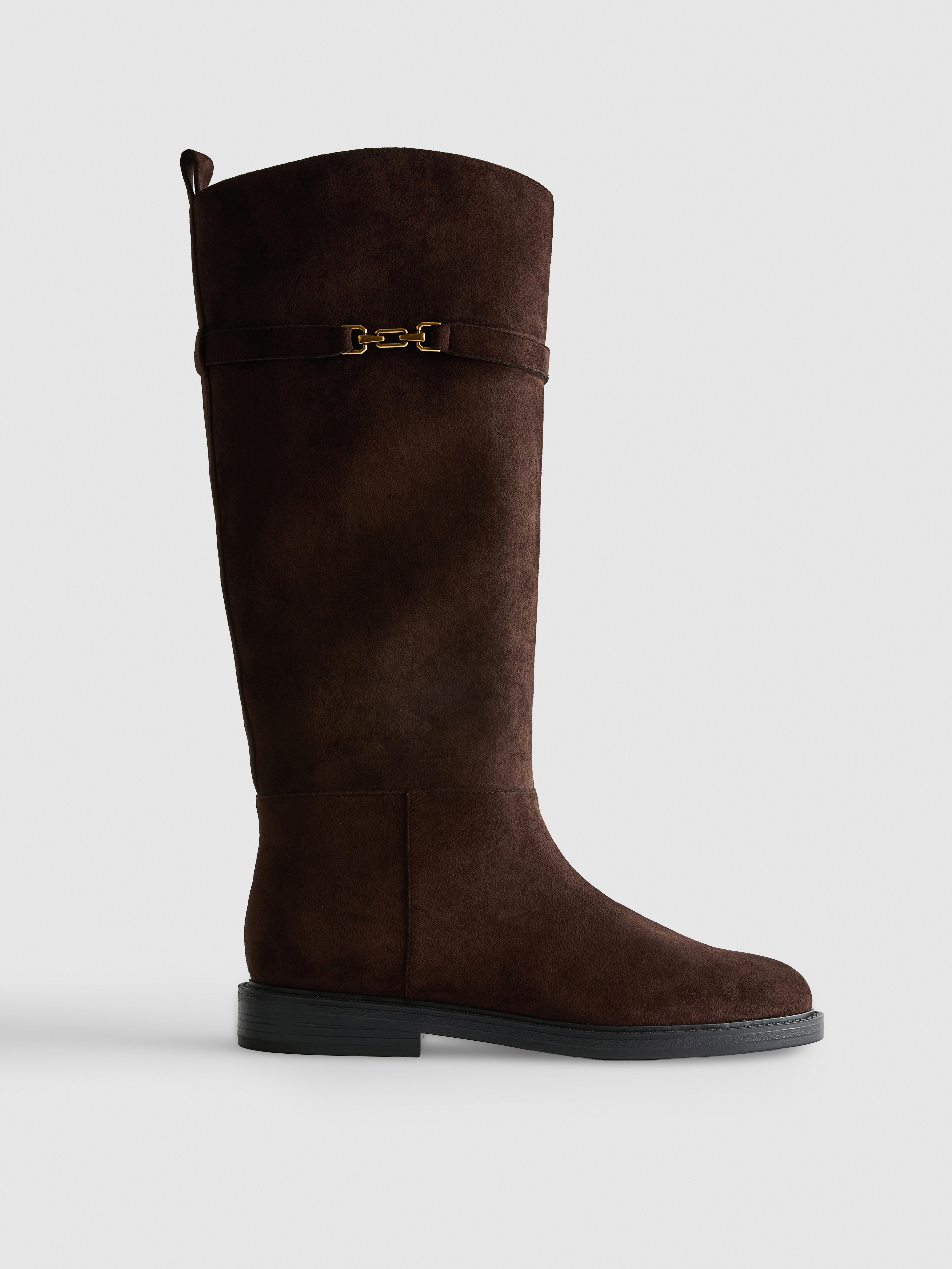 Faux Suede Knee High Riding Boots | Primark UK