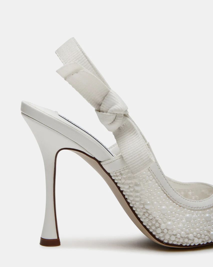 BRI White Lace Slingback Pump Heel | Women's Heels | Steve Madden (US)