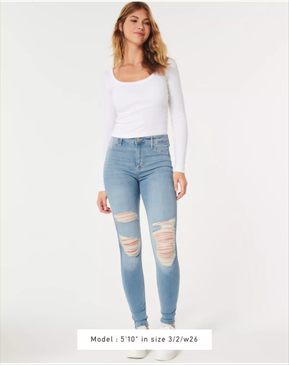 Hollister curvy skinny jeans in mid wash