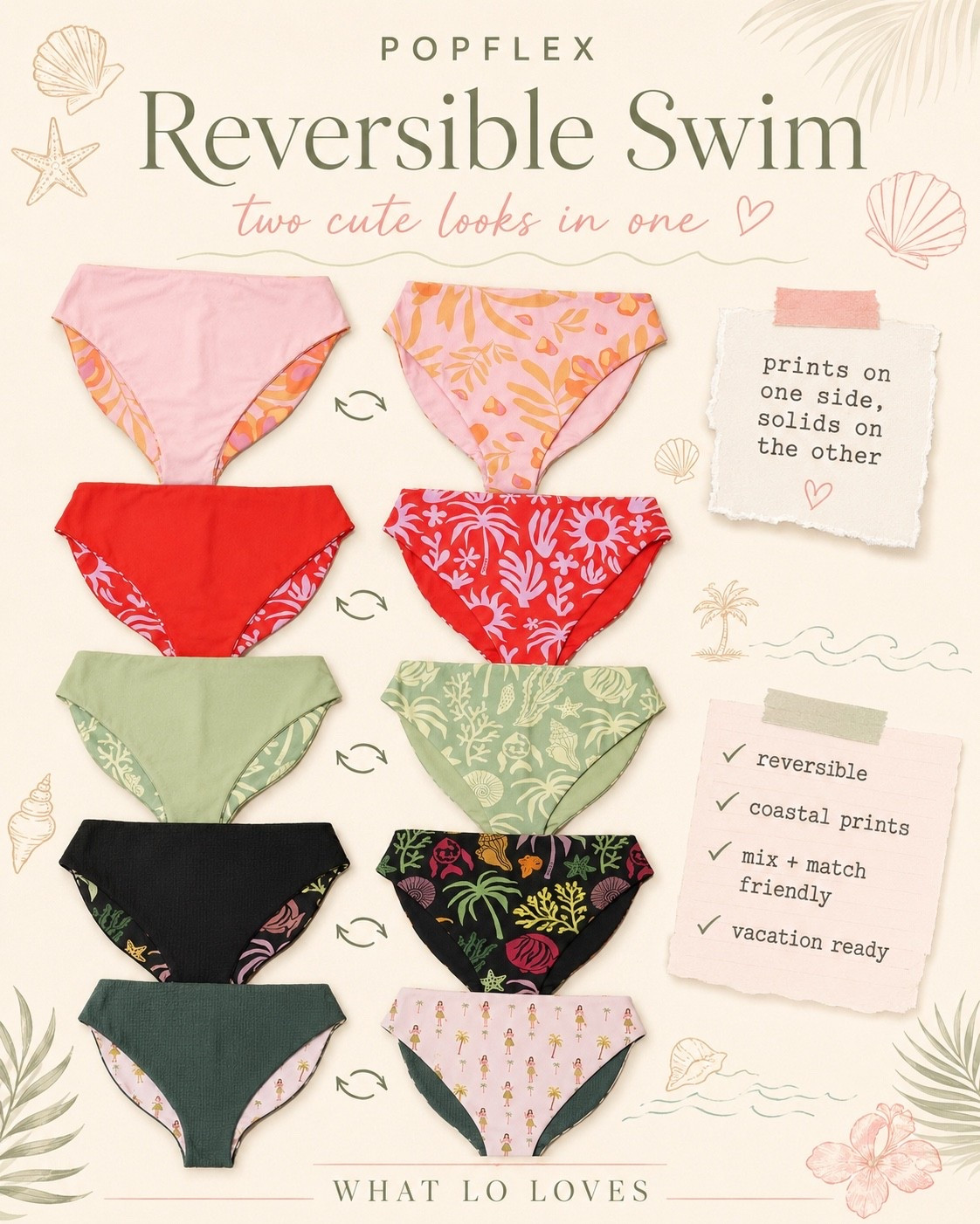 @POPFLEX reversible swim I’m loving for summer! 😍🐚✨ Cute coastal prints on one side & solids on the other — perfect for mixing + matching and packing for vacation

Literally a DREAM for an overpacker like me LOL

#popflex #popflexswim #ltkfinds #ltkfashion #ltkswim #swimwearfinds #reversibleswim #bikinifinds #summerstyle #vacationstyle #beachstyle #pooldayoutfit #whatloloves

#LTKSwim #LTKTravel #LTKSeasonal