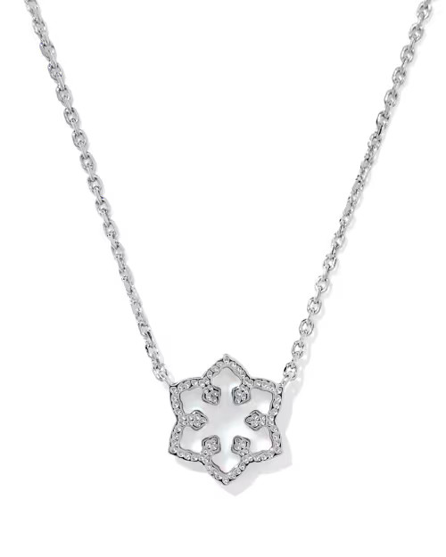 Snowflake Silver Short Pendant Necklace | Kendra Scott