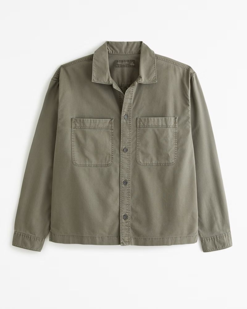 Men's Long-Sleeve Workwear Shirt | Men's Tops | Abercrombie.com | Abercrombie & Fitch (US)