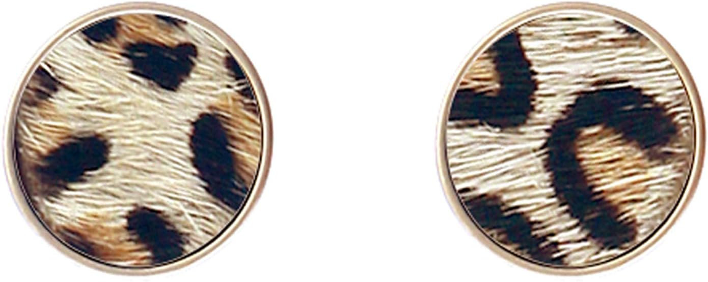 Animal Print Stud Earrings for Women – Leopard, Jaguar, Zebra, Snakeskin – Genuine Leather ... | Amazon (US)