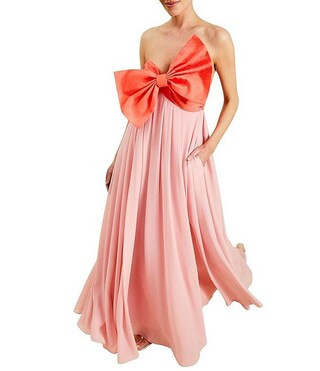 Mestiza New York Kiss Me Knot Twill Two-Tone Sweetheart Neck Bow Gown | Dillard's | Dillard's