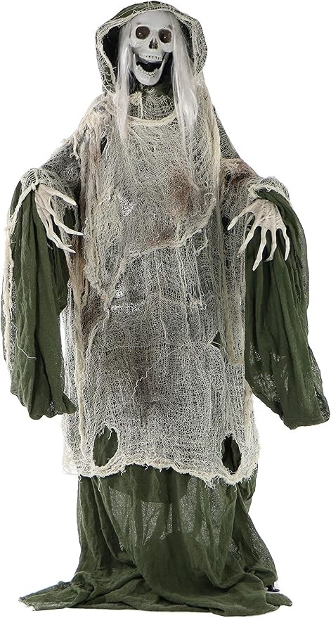 Haunted Hill Farm 60" Standing Skeleton Halloween Animatronic | Amazon (US)