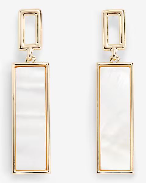 Linked Rectangle Pearl Drop Earrings | Express