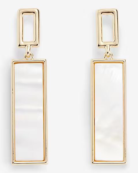 Linked Rectangle Pearl Drop Earrings | Express (Pmt Risk)