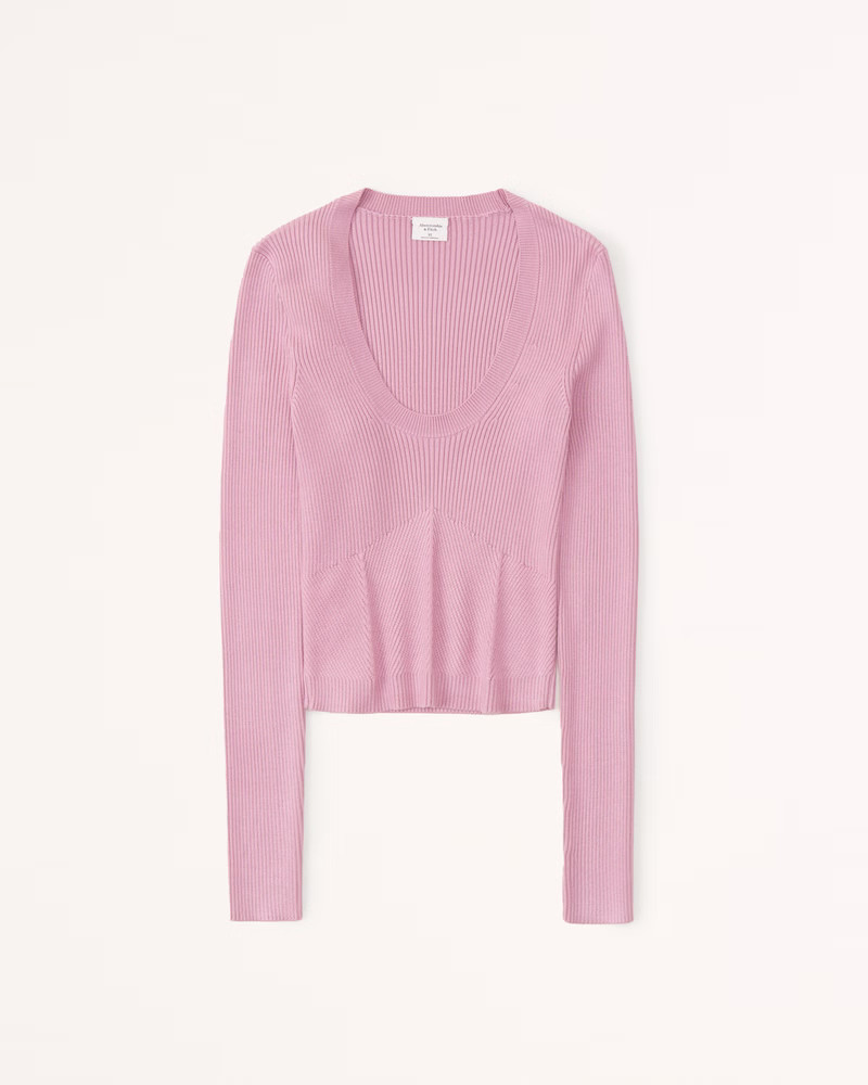 Long-Sleeve Slim Scoopneck Sweater | Abercrombie & Fitch (US)