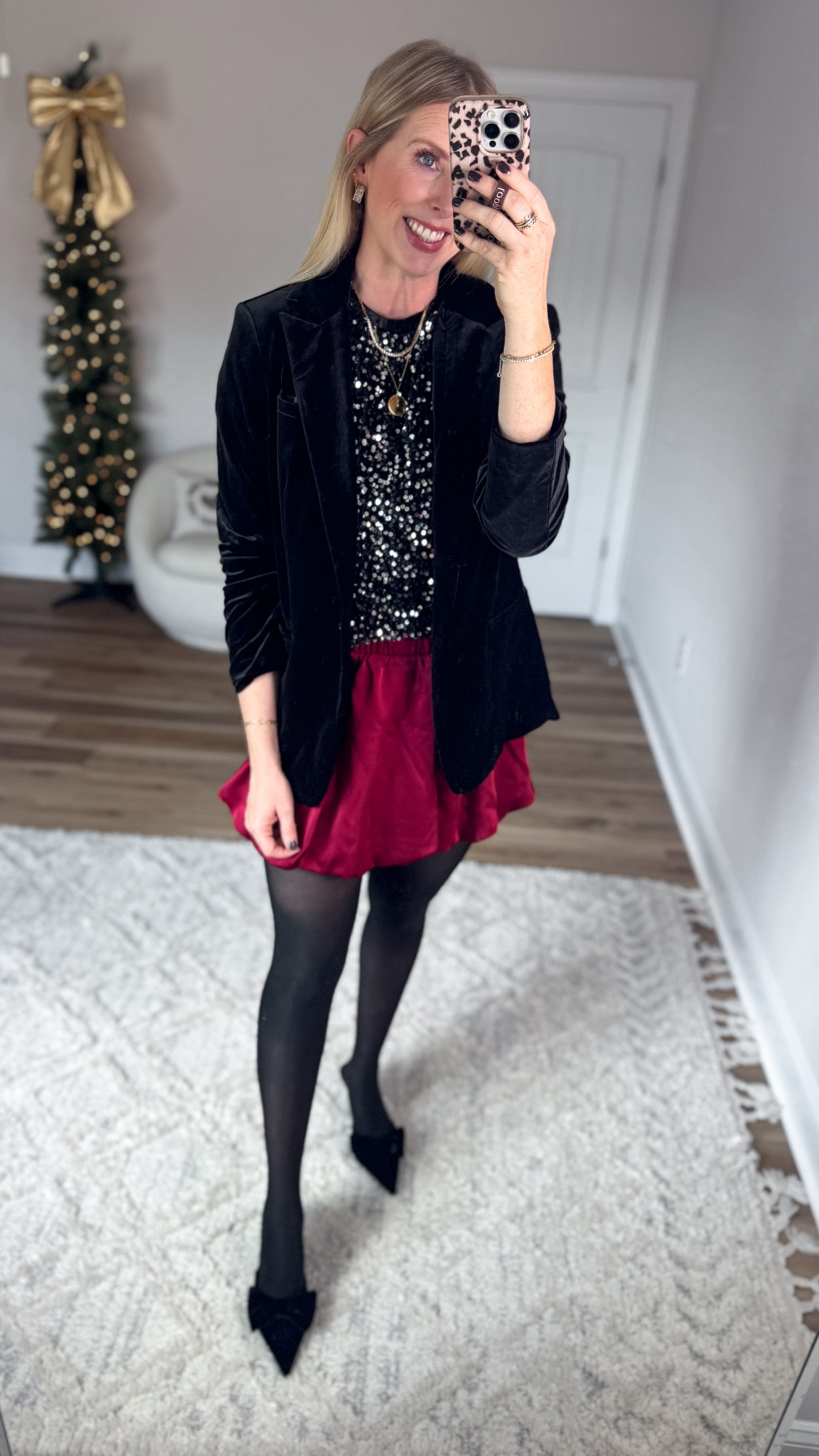 Daily try on, Walmart outfit, Walmart fashion, Walmart try on, velvet blazer, sequin tee, satin bubble skirt 

Small in all 

#LTKStyleTip #LTKHoliday #LTKFindsUnder50