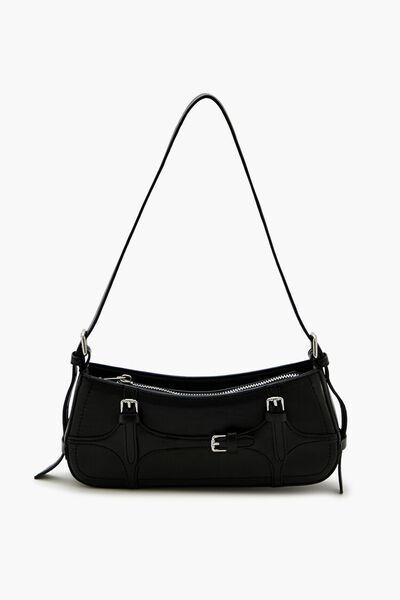 Buckled Faux Leather Baguette Bag | Forever 21