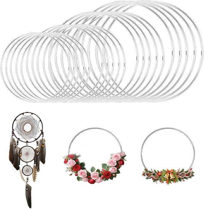20 Stück Metallringe zum Basteln, Traumfänger Metallring, 5/10/15/20cm Durchmesser Metall Ringe... | Amazon (DE)