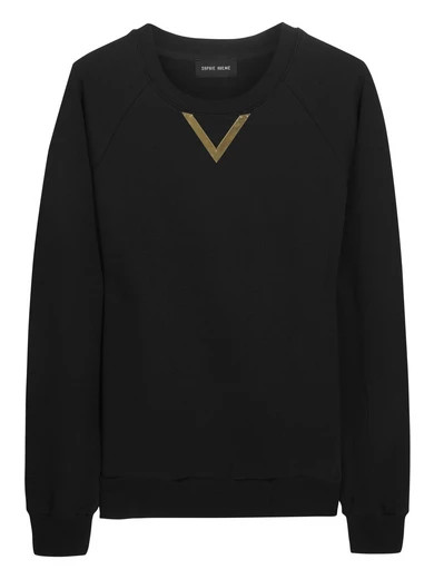 Embellished cotton-jersey sweatshirt | NET-A-PORTER (US)