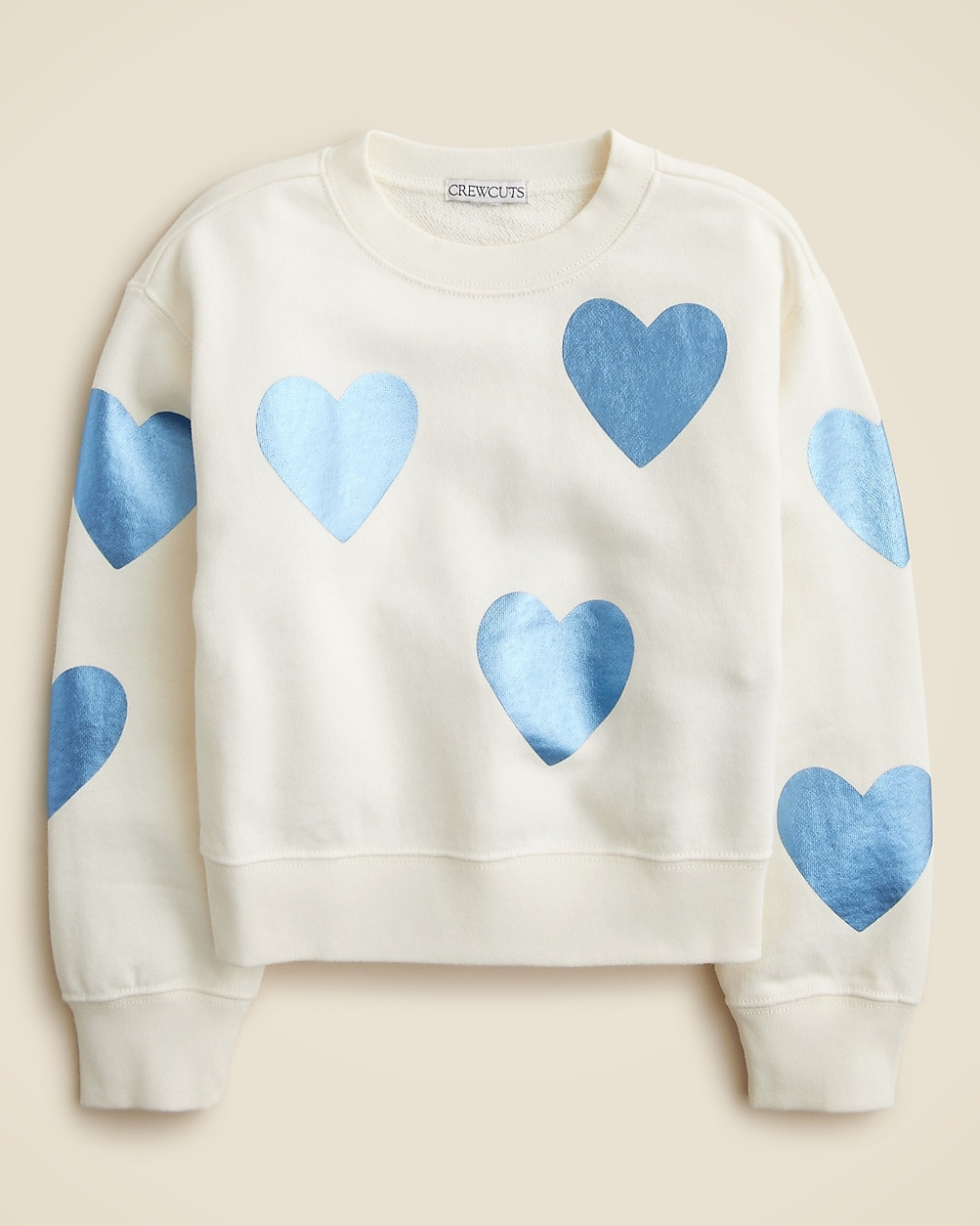 Girls' metallic heart crewneck sweatshirt | J. Crew US