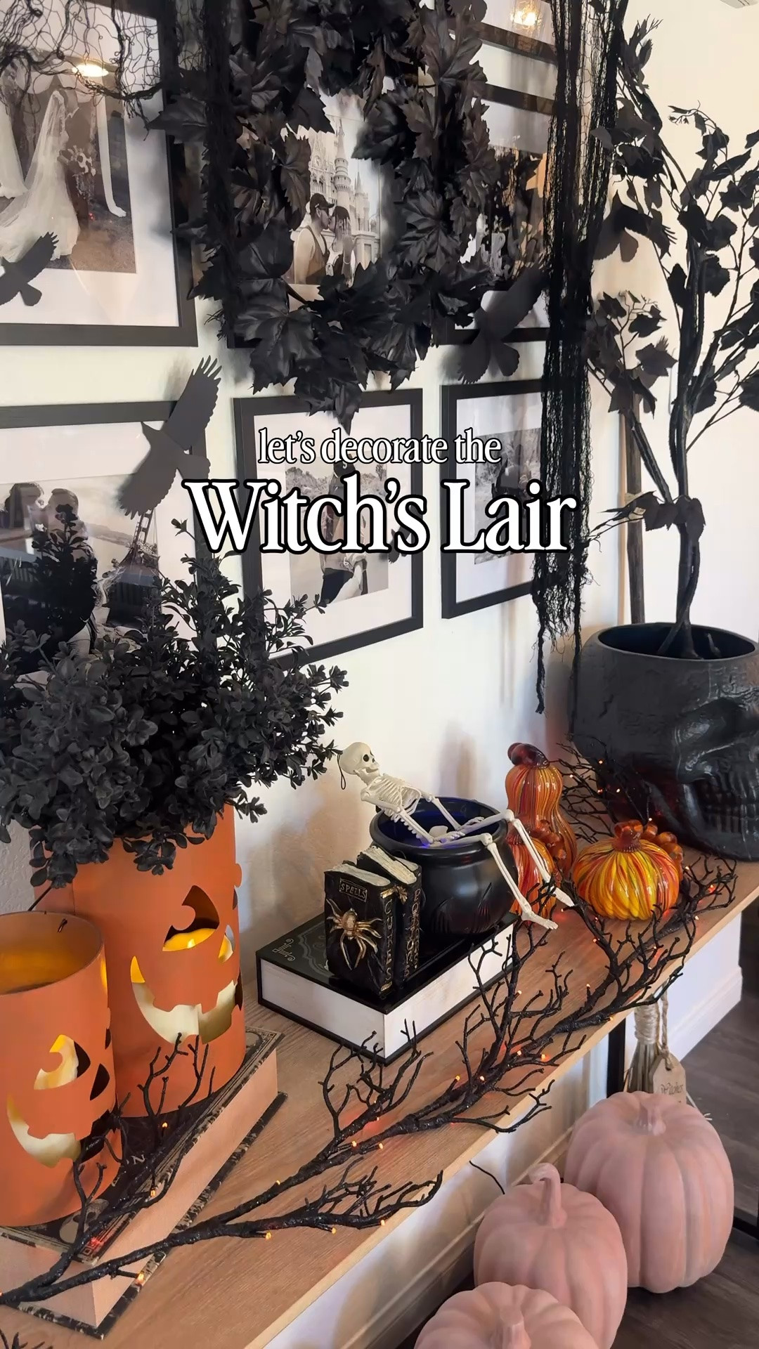 #AD Decorating my Witch’s Lair with all my favorite @Wayfair  spooky finds 🎃🧡🍂 I get excited bringing out these items every year!! 👻 #wayfairpartner #wayfair #spookyseason #halloweendecor