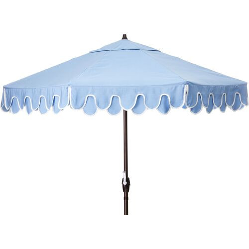 Phoebe Scallop Patio Umbrella - Light Blue | One Kings Lane