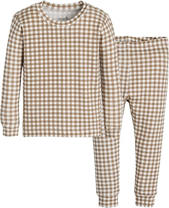 moimoln Plaid Check Soft Cotton Modal 6M-8Y Baby Toddler Long-Sleeve Snug-Fit Pajama Sleepwear Da... | Amazon (US)