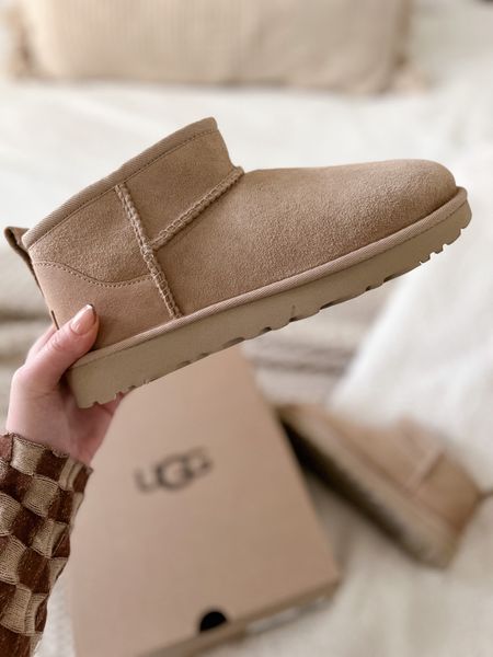 Ugg ultra minis! I ordered mine and they said they would be delivered in mid January but arrived before Christmas! This is the sand color. 

#LTKshoecrush #LTKstyletip #LTKFind
