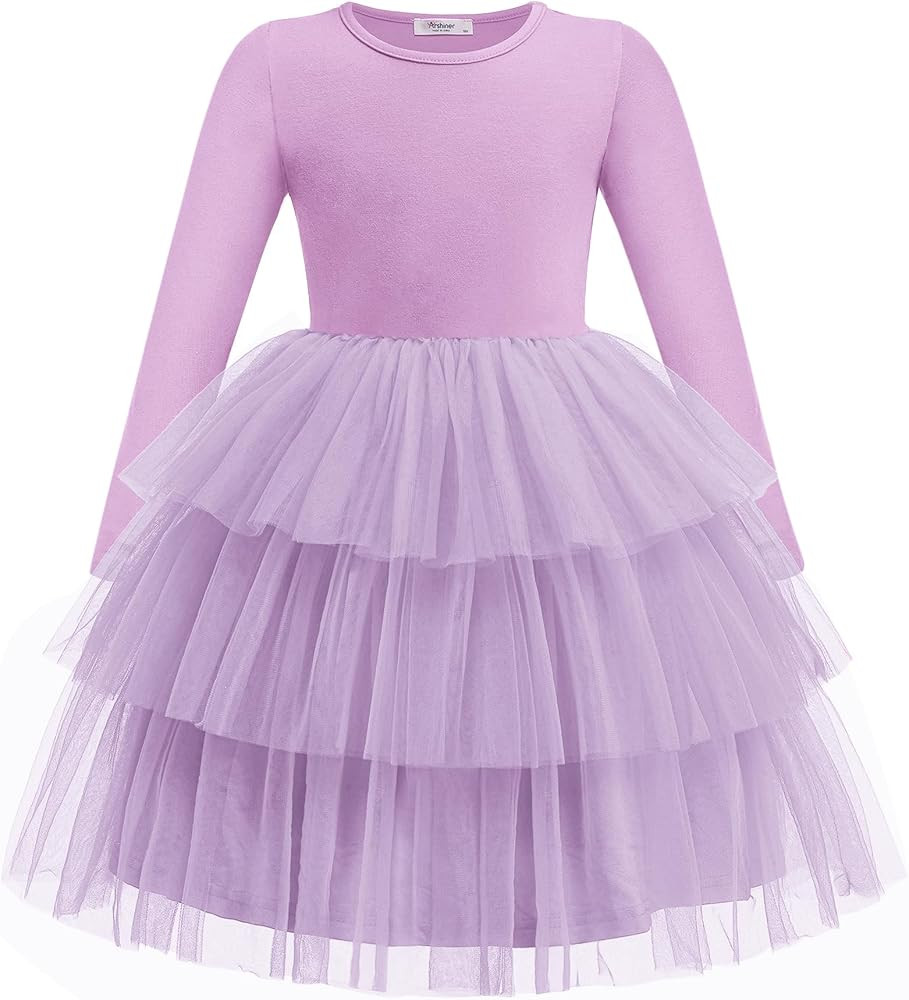 Arshiner Toddler Tutu Dress Girls Long Sleeve Fall Winter Tiered Formal Party Tulle Dresses for K... | Amazon (US)