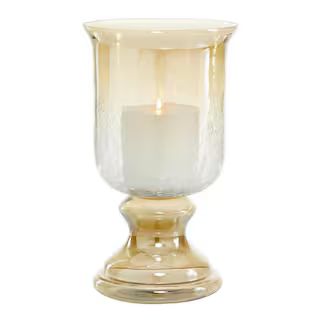 Brown Glass Traditional Candle Hurricane Lamp | The Home Depot