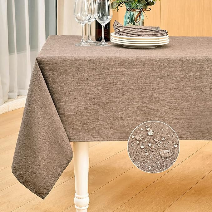 Mebakuk Rectangle Table Cloth Linen Farmhouse Tablecloth Waterproof Anti-Shrink Soft and Wrinkle ... | Amazon (US)