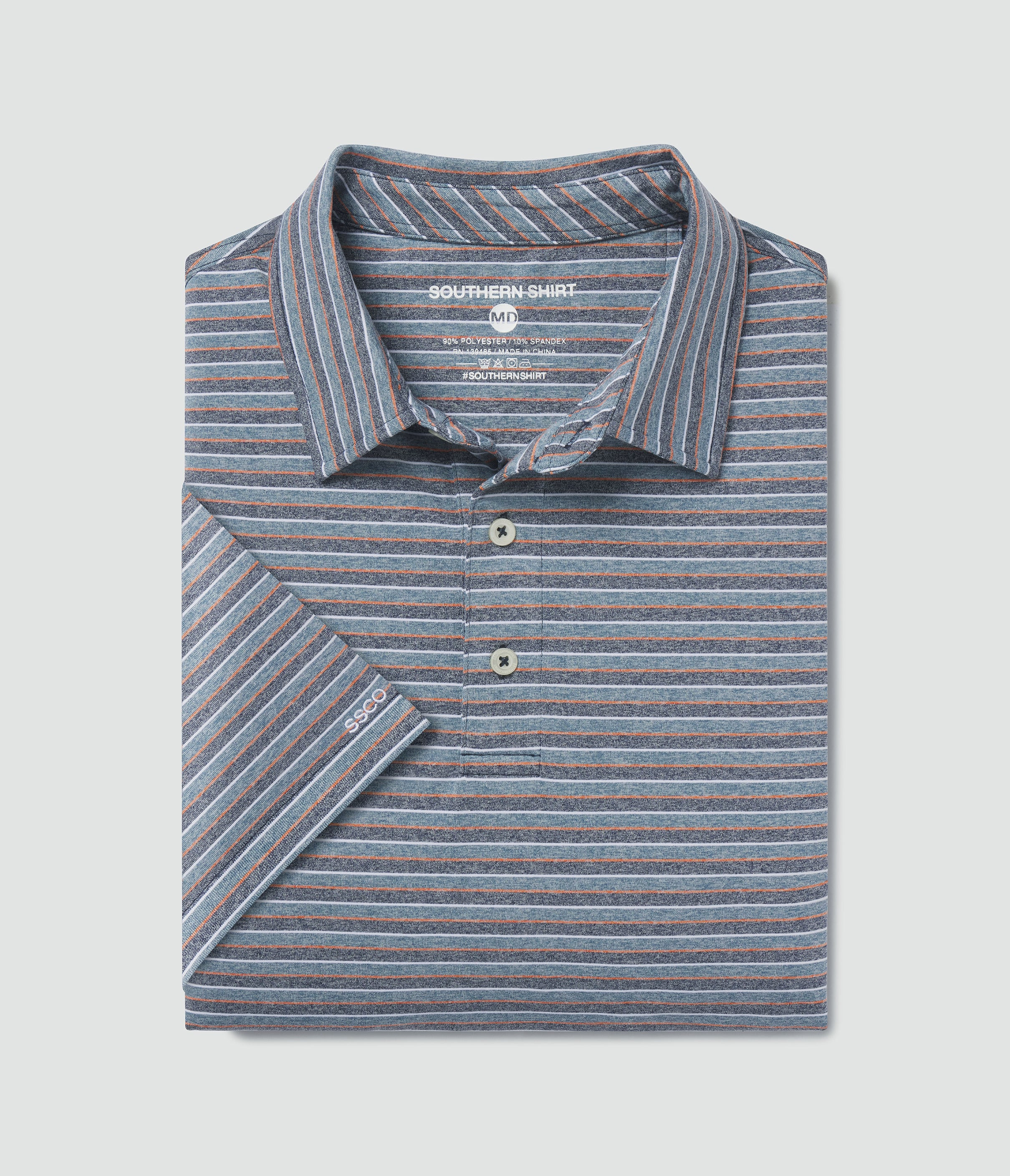 Cahaba Heather Stripe Polo - Navy Night | Southern Shirt | Southern Shirt