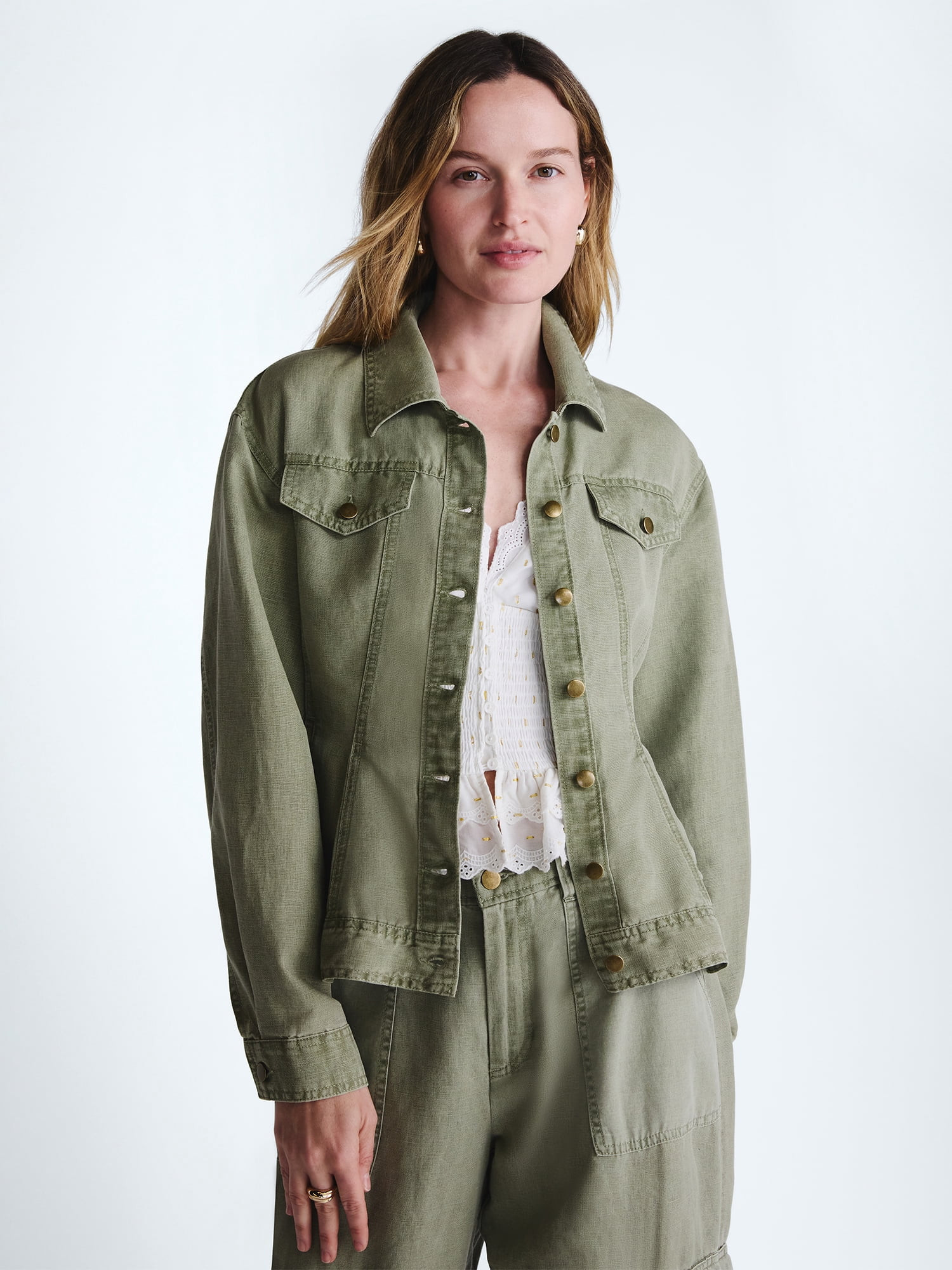 Scoop Women's Peplum Trucker Jacket, Sizes XS-XXL | Walmart (US)