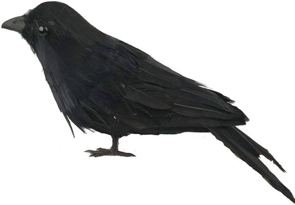 Fashionwu Realistic Crows Halloween Handmade Crow Prop Feathered Black Crows Props Raven Scene Bi... | Amazon (US)