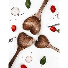 HomeVerse Heart Shaped Spoon (Acacia-3 Spoons) | Amazon (US)