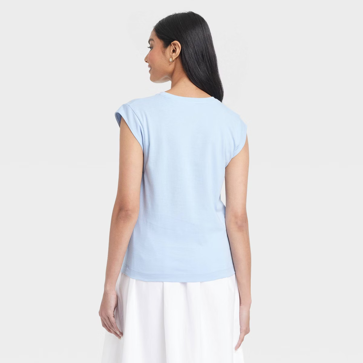 Women's Extended Short Sleeve T-Shirt - A New Day™ Light Blue XS | Target