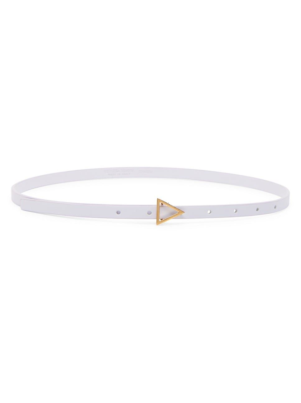 Triangular Buckle Skinny Leather Belt | Saks Fifth Avenue