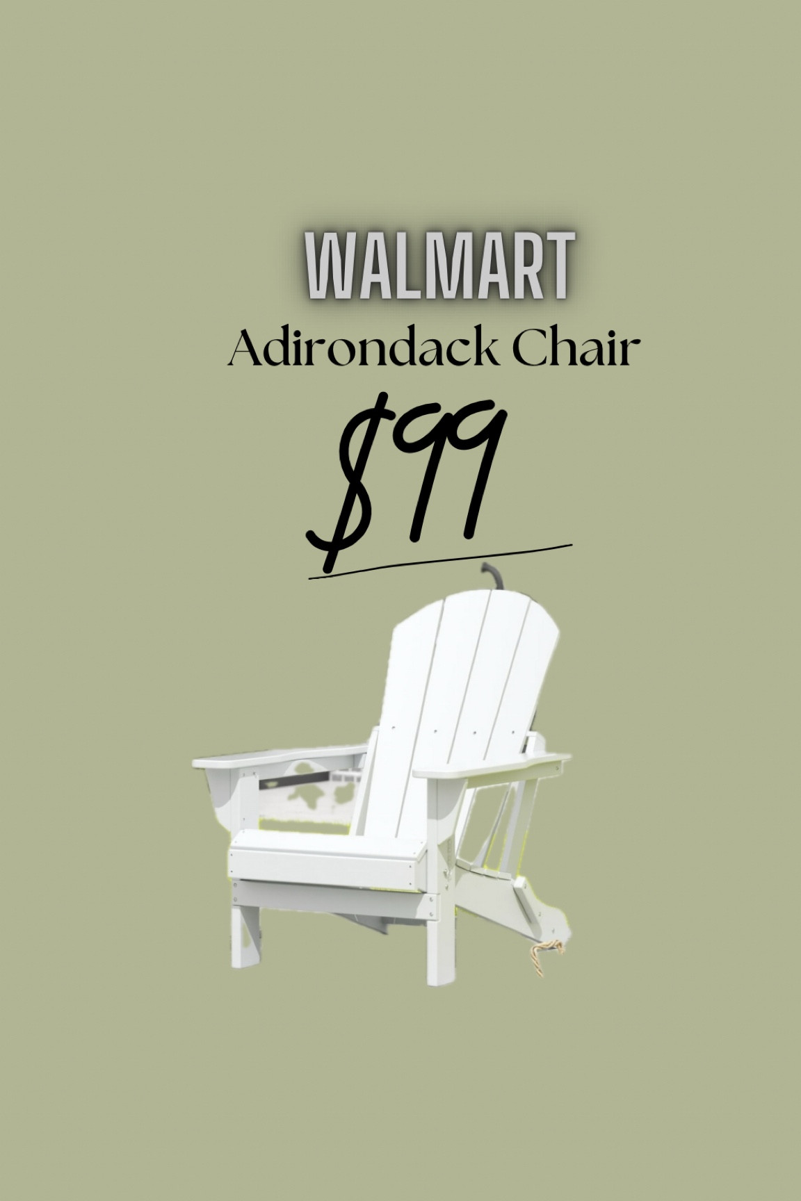$99 Walmart Adirondack chair! I’ve never seen them this low before — snagging a few for our patio this summer for swim watching ✨💙 #walmart #walmartdeal #walmartsale #walmarthome 

#LTKhome #LTKsalealert #LTKfindsunder100