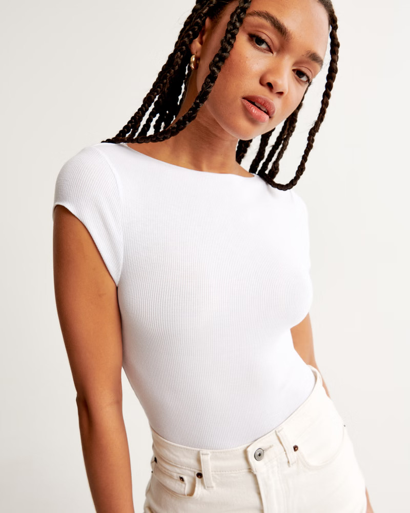 Short-Sleeve Featherweight Rib Slash Top | Abercrombie & Fitch (US)