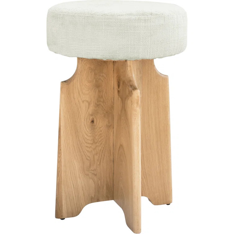 Jasper Cream Boucle Fabric Stool | Wayfair North America