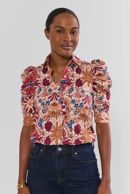 Gretchen Maroon Floral Printed Top | Avara