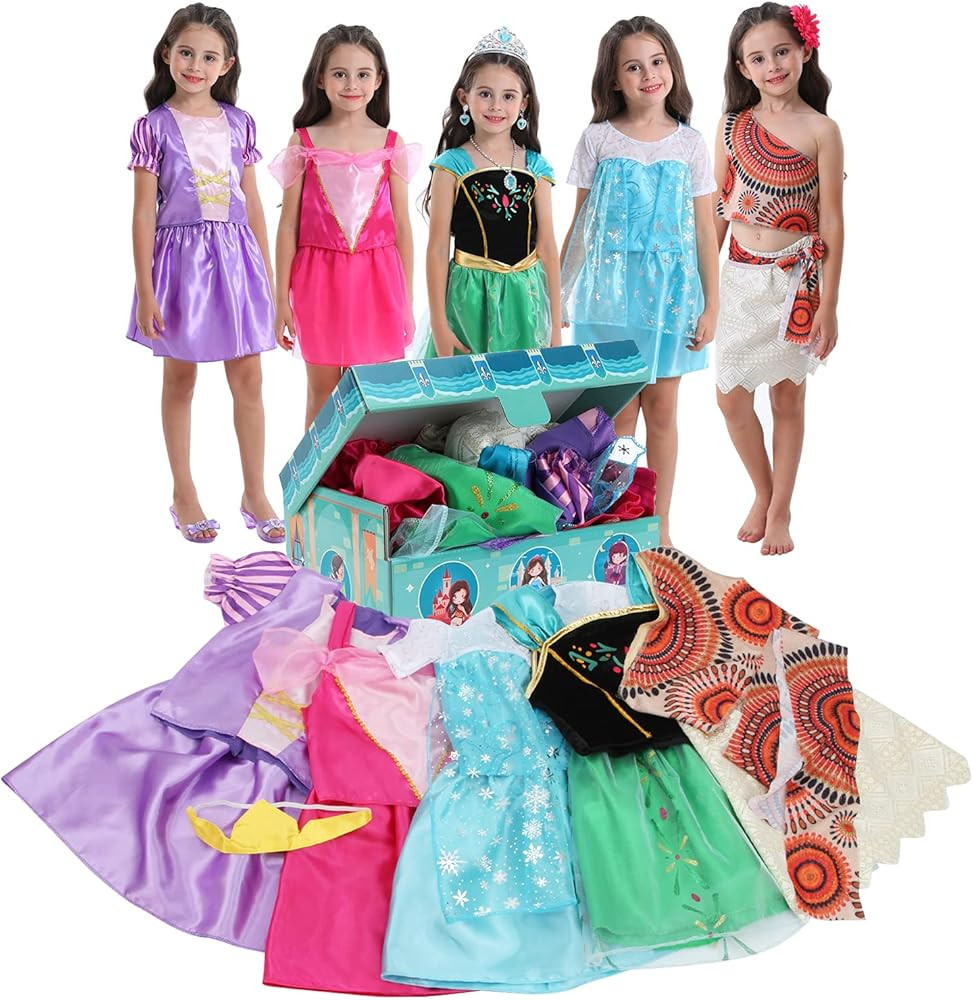 VGOFUN Princess Dresses for Girls - Dress up Clothes for Toddler Girl Pretend Play Gift for 3-6 Y... | Amazon (US)