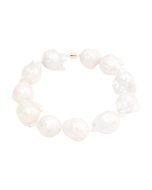 Made In Usa 14kt Gold Baroque Pearl Bracelet | TJ Maxx